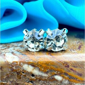 Medium size Cz diamond stud earrings